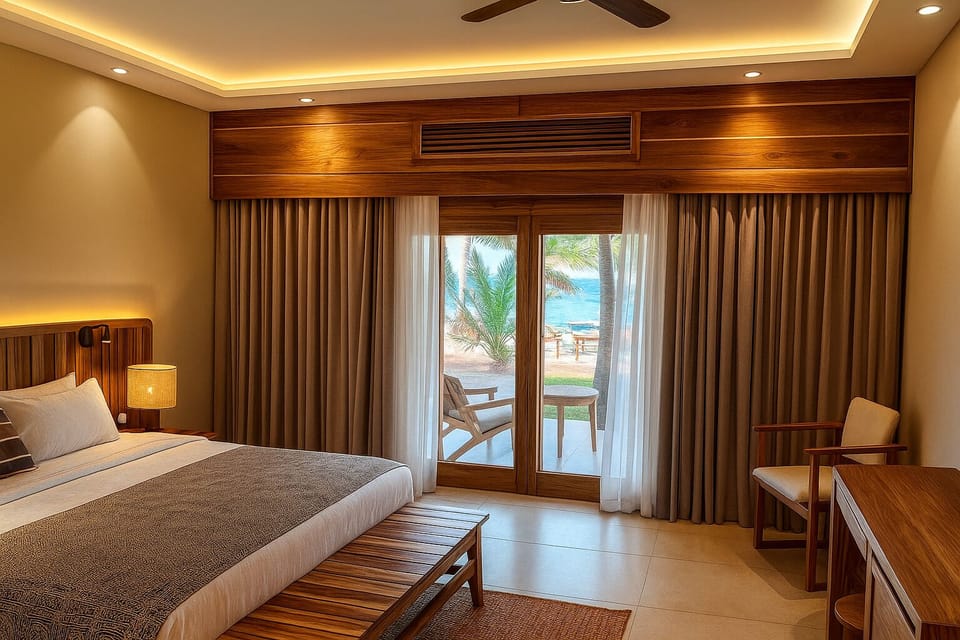 Deluxe Room, Ocean View (Front, King or Twin Bed) | Minibar, in-room safe, iron/ironing board, bed sheets