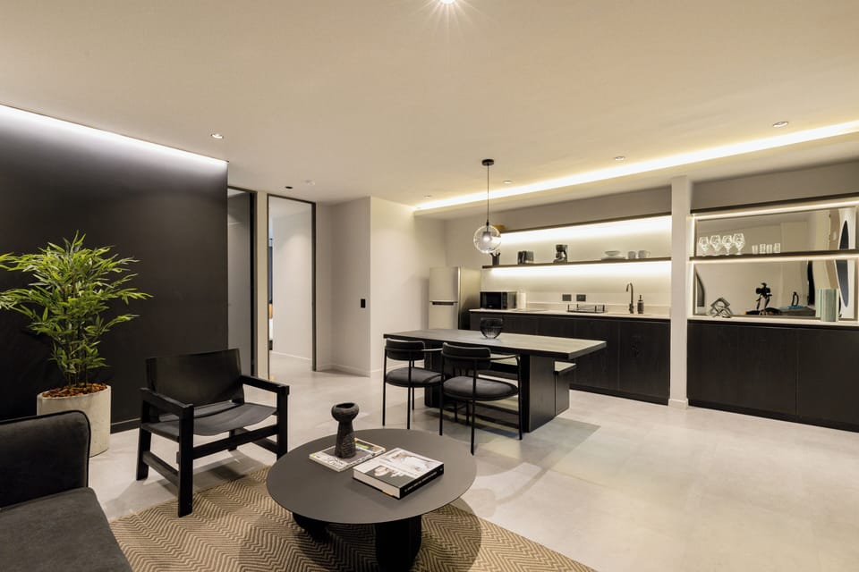 Comfort Apartment | Private kitchen | Coffee/tea maker, dining tables