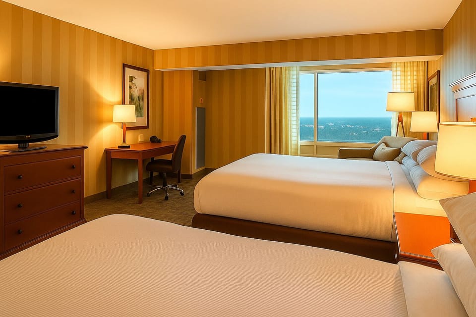 Premium bedding, down comforters, pillowtop beds, in-room safe