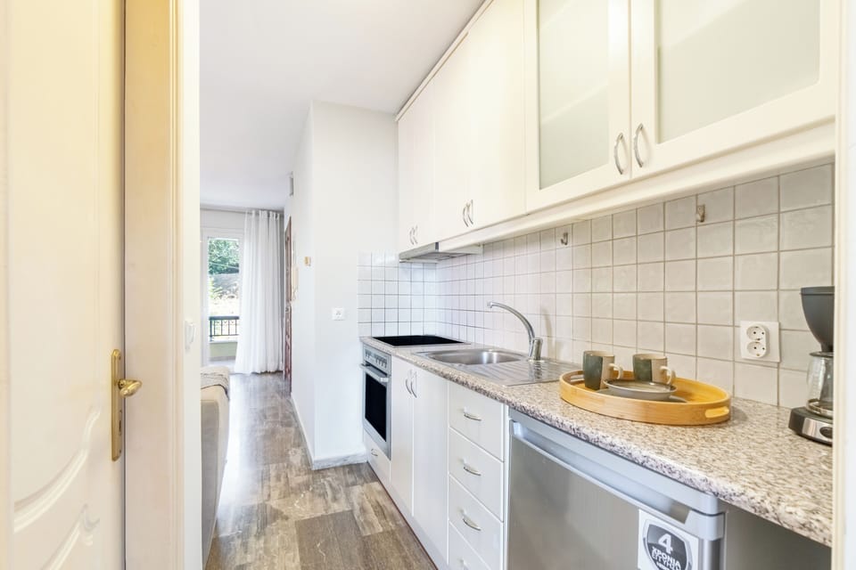 Deluxe Apartment, Sea View | Private kitchen | Full-size fridge, oven, stovetop