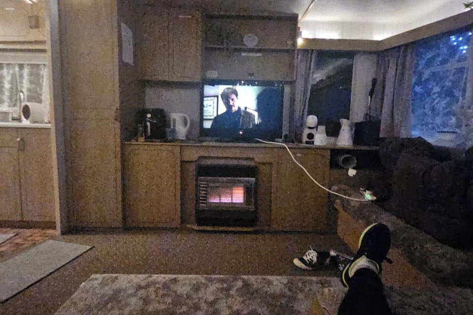 Cabin | Living area | TV, fireplace