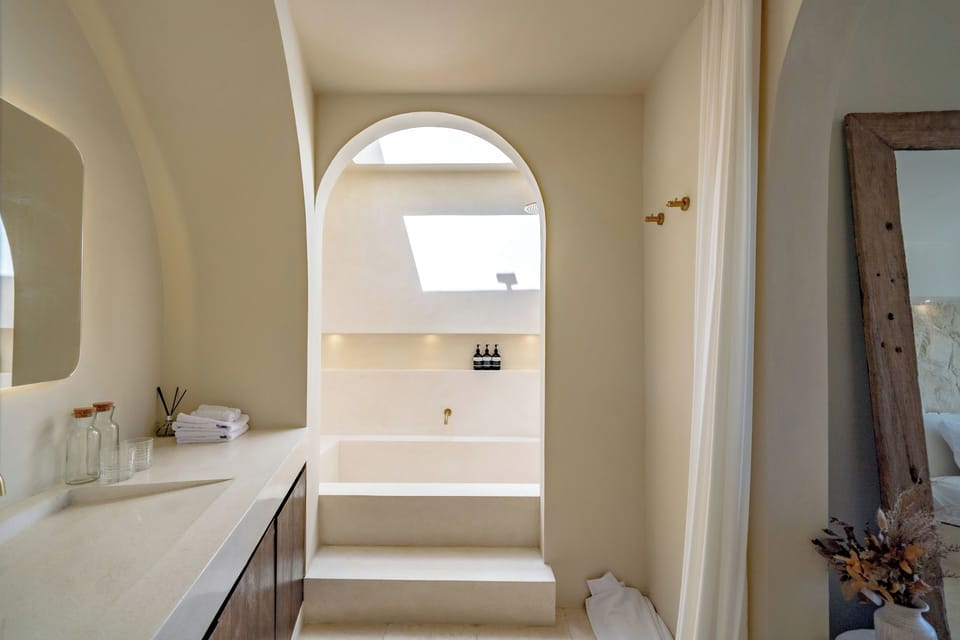 Junior Villa, Patio, Pool View | Bathroom | Free toiletries, towels, soap, shampoo