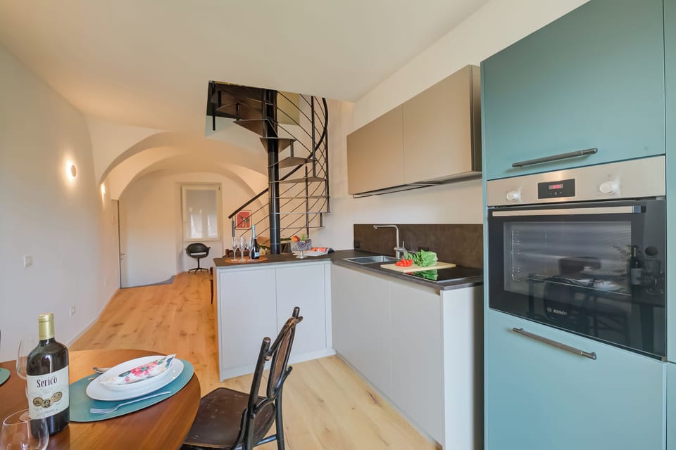 Family Apartment, Multiple Bedrooms (Al Mandorlo Family & Bike Friendly) | Private kitchen | Fridge, microwave, oven, stovetop
