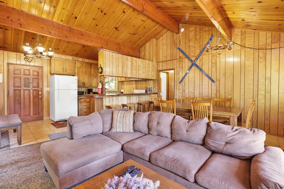 Cabin, Multiple Beds, Patio, Beach View (2470) | Living area | Fireplace