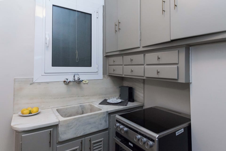 Full-size fridge, oven, stovetop, cookware/dishes/utensils