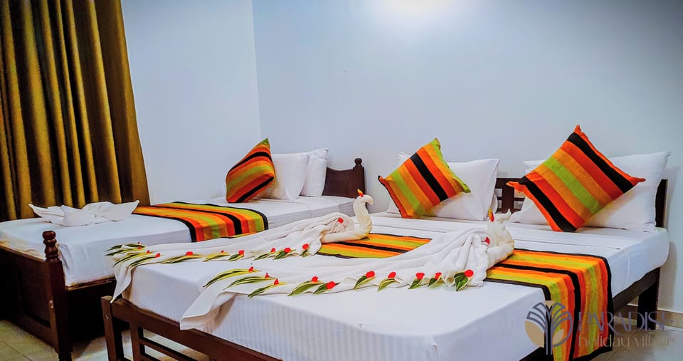 Premium bedding, desk, laptop workspace, soundproofing