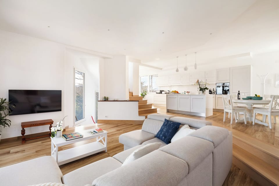 Luxury Apartment, 3 Bedrooms, Sea View | Living area | 32-inch flat-screen TV with digital channels