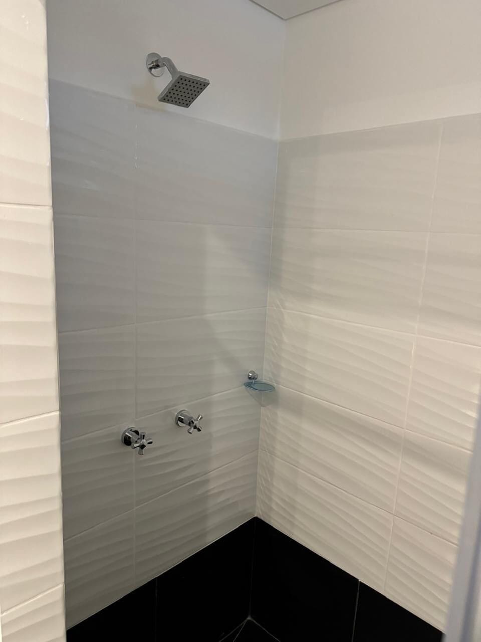 Shower, towels, soap, shampoo