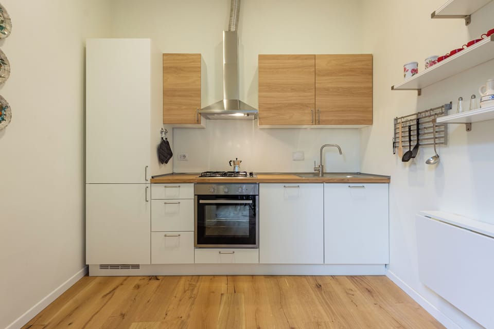 Classic Apartment | Private kitchen | Full-size fridge, oven, dishwasher, cookware/dishes/utensils