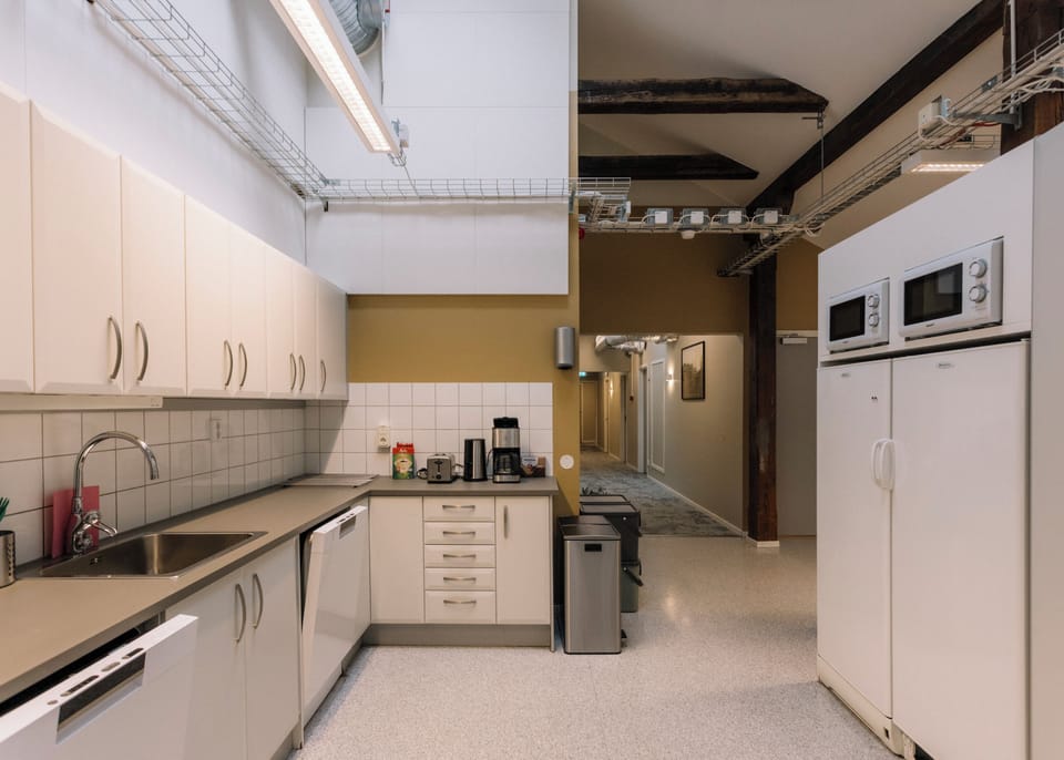 Shared fridge, microwave