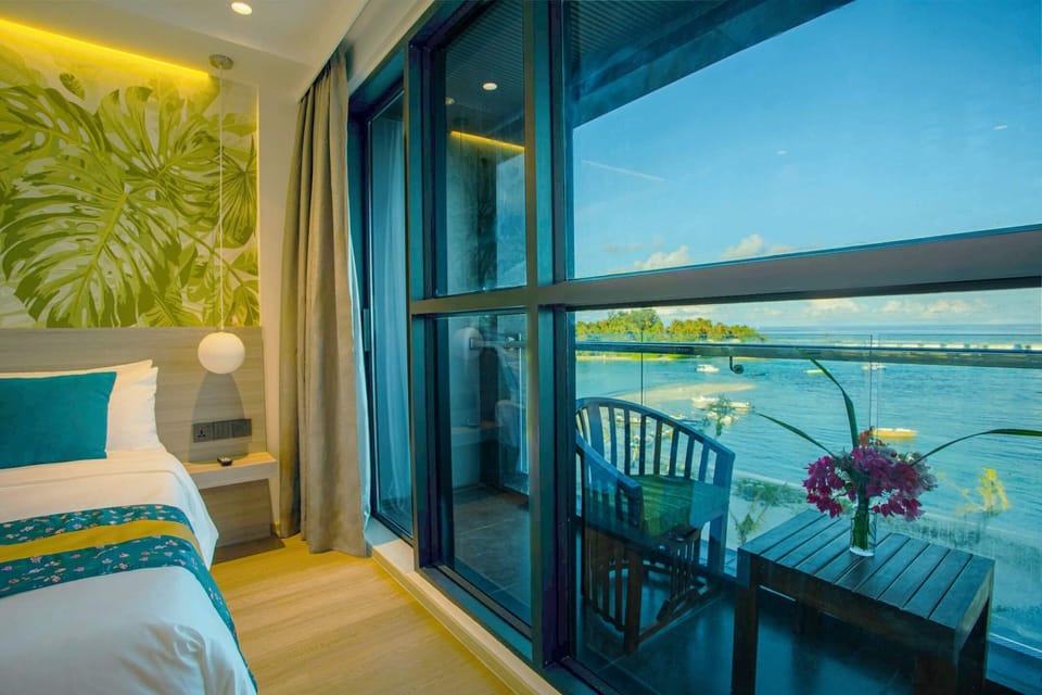 Deluxe Double Room, Balcony, Ocean View | In-room safe, desk, laptop workspace, soundproofing