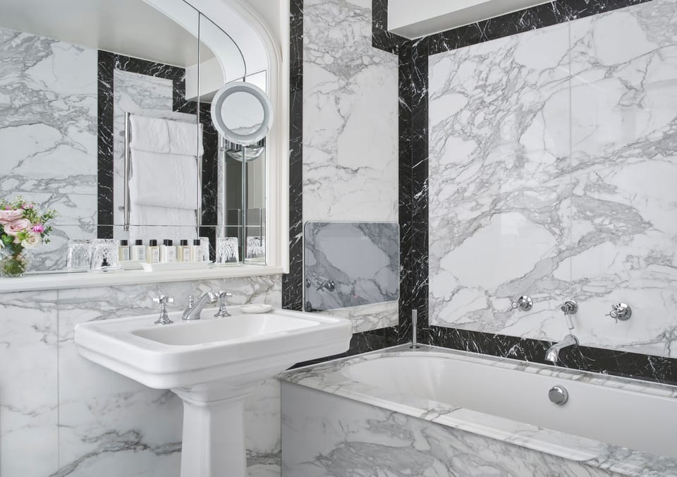 Suite (Belgravia) | Bathroom | Designer toiletries, hair dryer, bathrobes, slippers