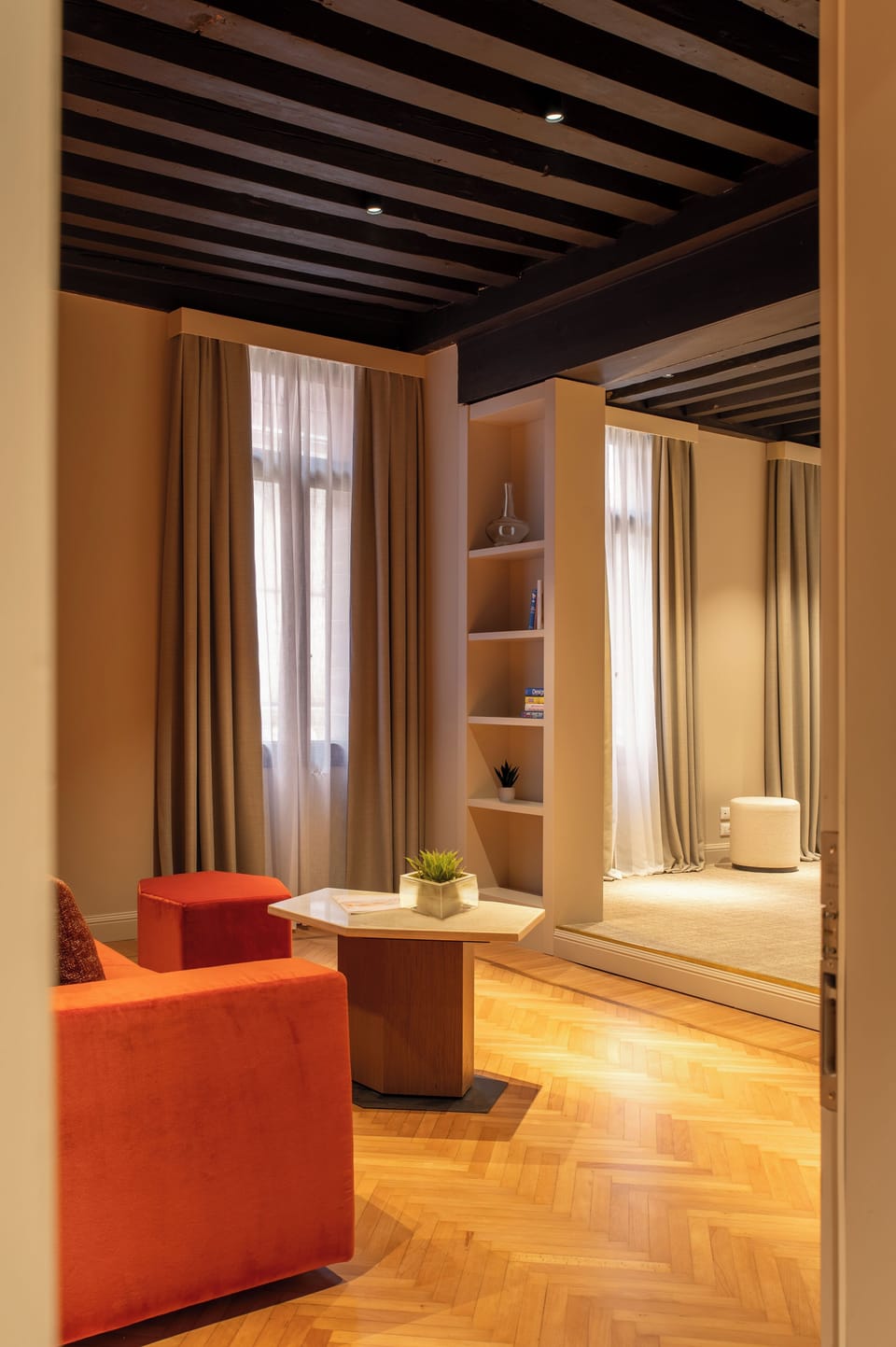 Luxury Apartment | Living area | 30-inch TV with digital channels