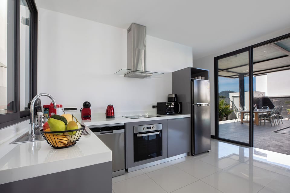 Design Villa, 4 Bedrooms, Pool View | Private kitchen | Espresso maker, electric kettle
