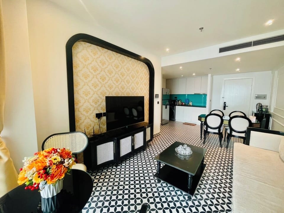 Standard Apartment, 2 Bedrooms, Ocean View | Living area | Flat-screen TV