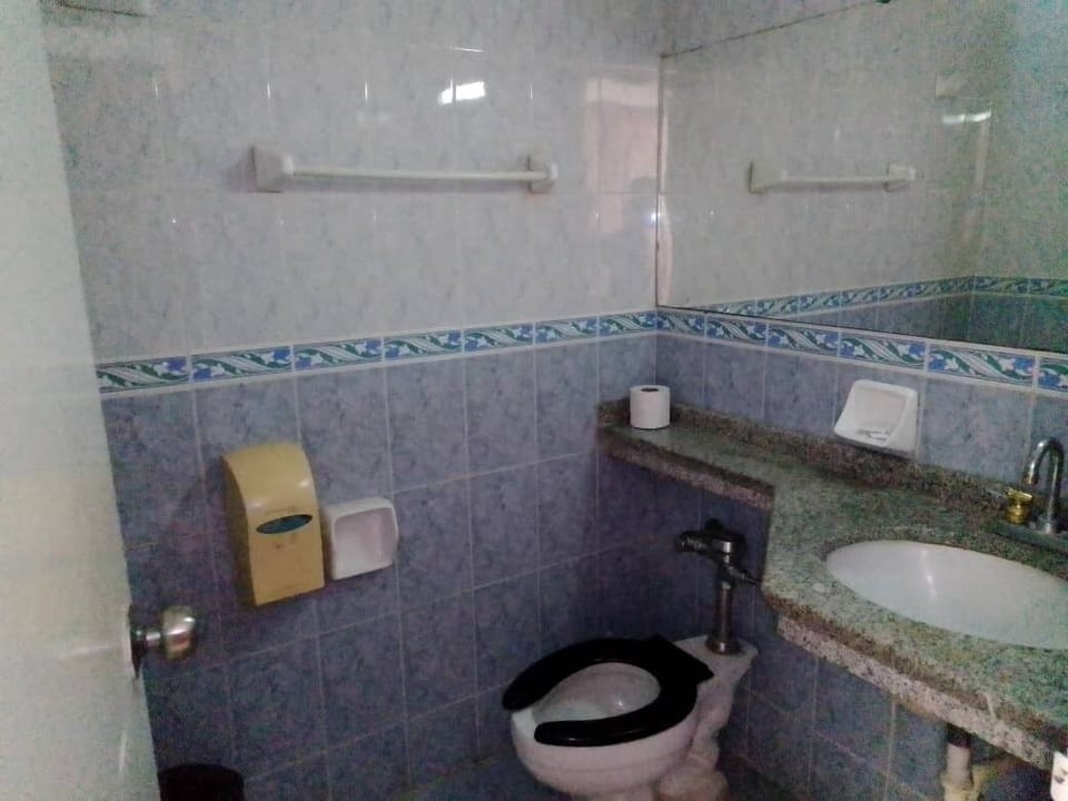 Shower, towels, soap, toilet paper