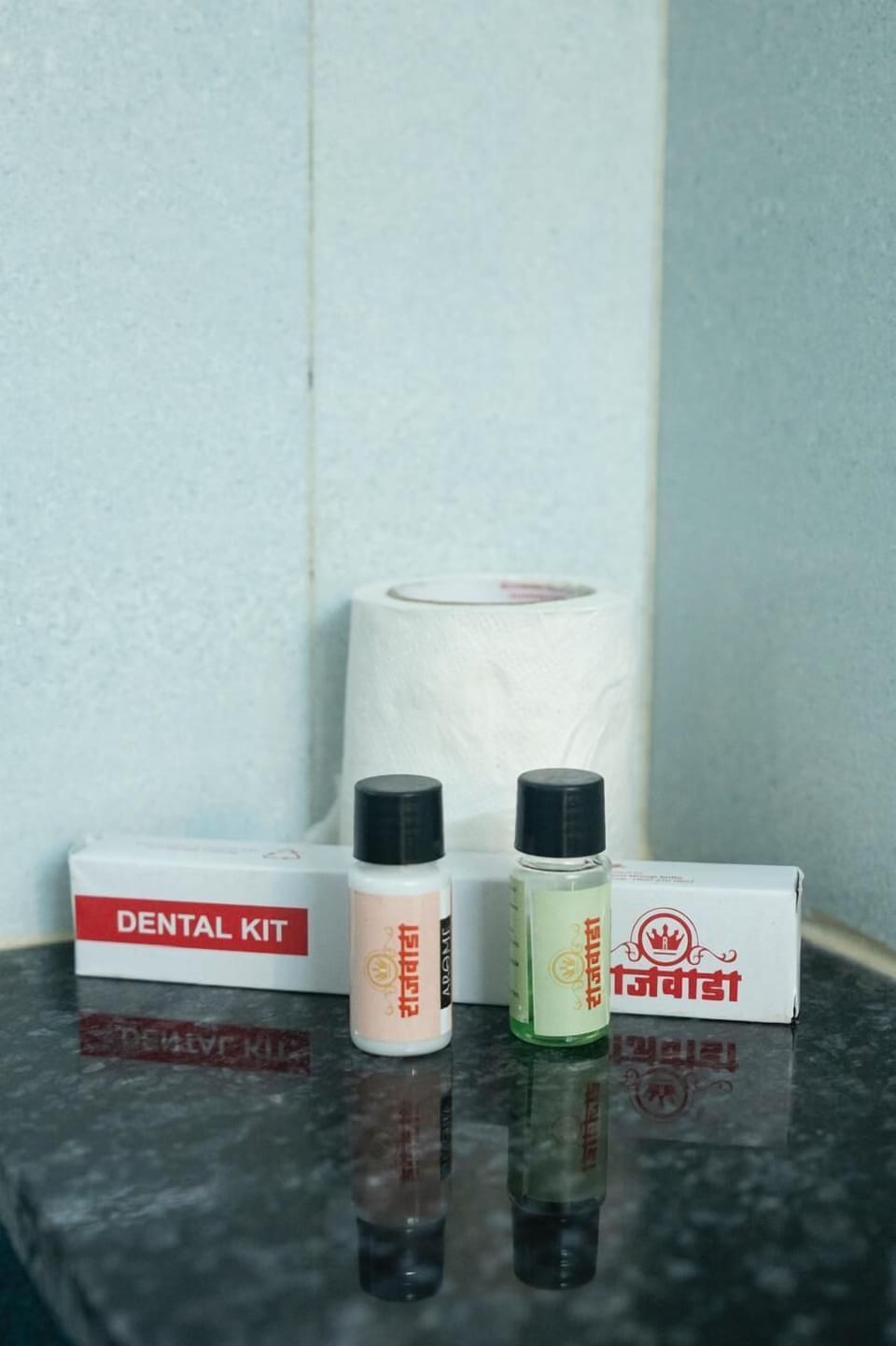 Towels, soap, shampoo