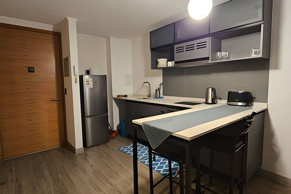 Apartment | Private kitchen | Fridge, microwave, oven, electric kettle