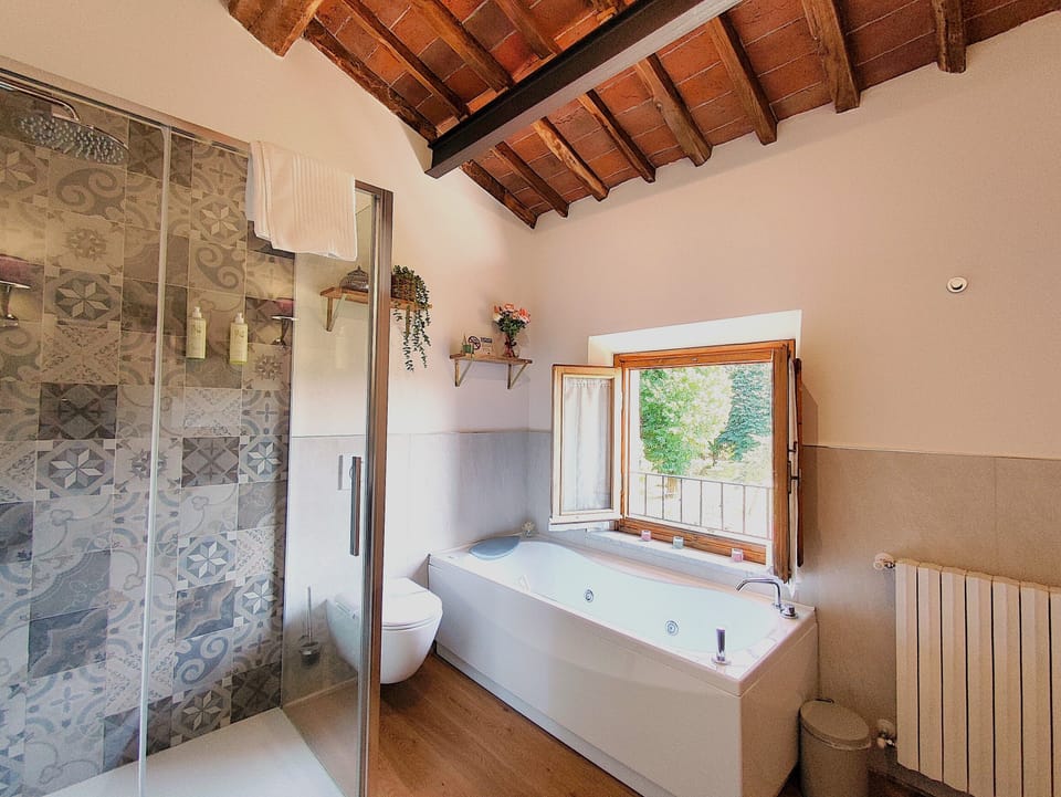 Deluxe Double or Twin Room, Mountain View | Bathroom | Shower, hair dryer, bidet, towels