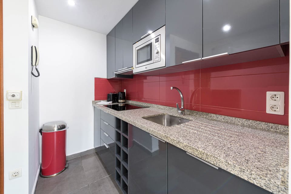Luxury Apartment, Sea View | Private kitchen | Full-size fridge, microwave, oven, stovetop