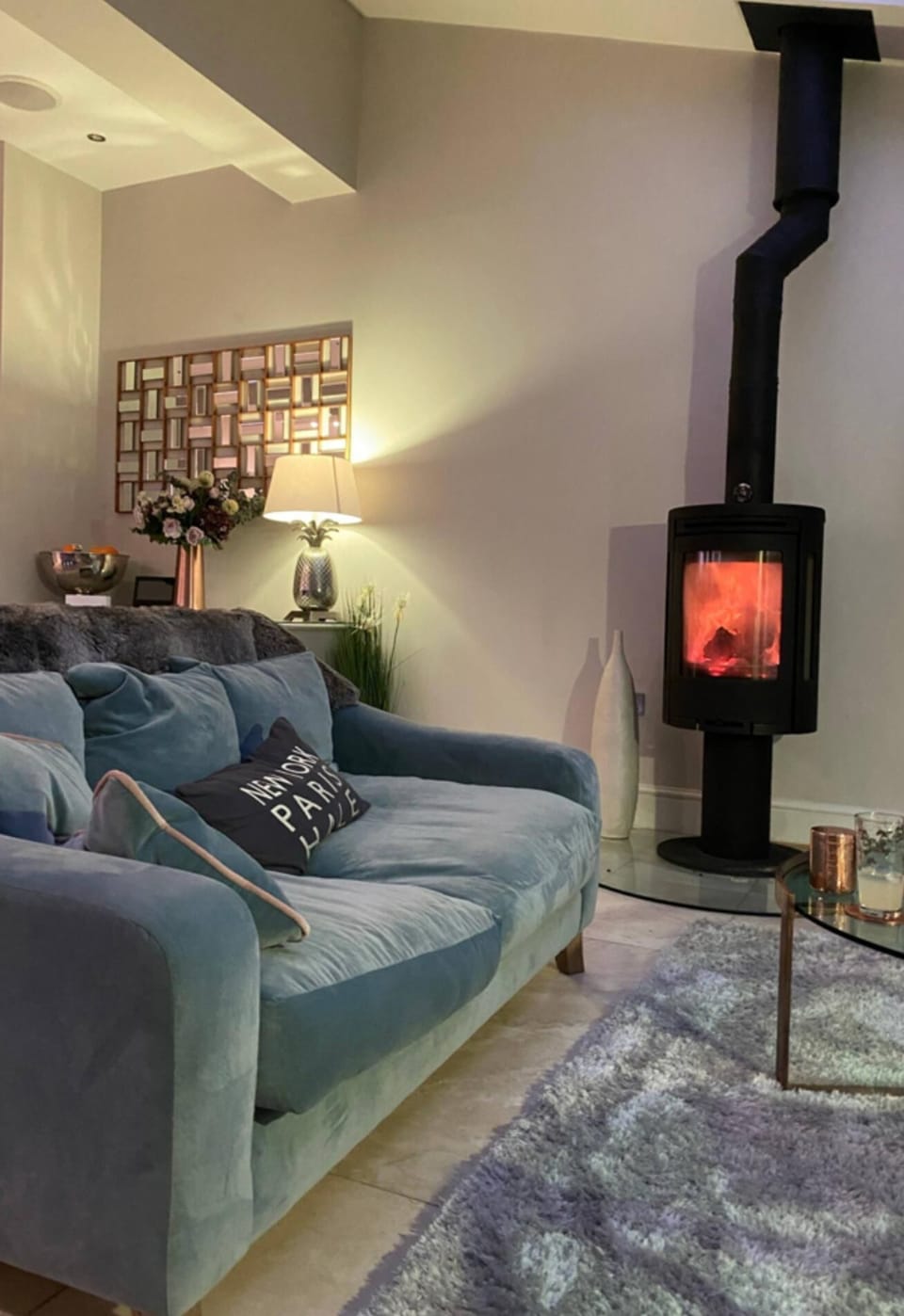 House | Living area | TV, fireplace