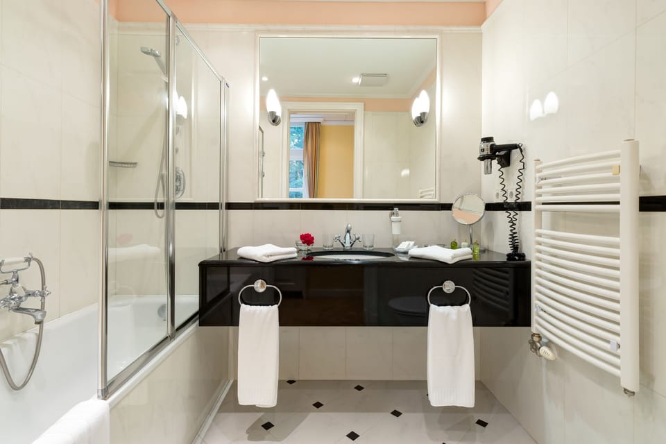 Free toiletries, hair dryer, bathrobes, slippers