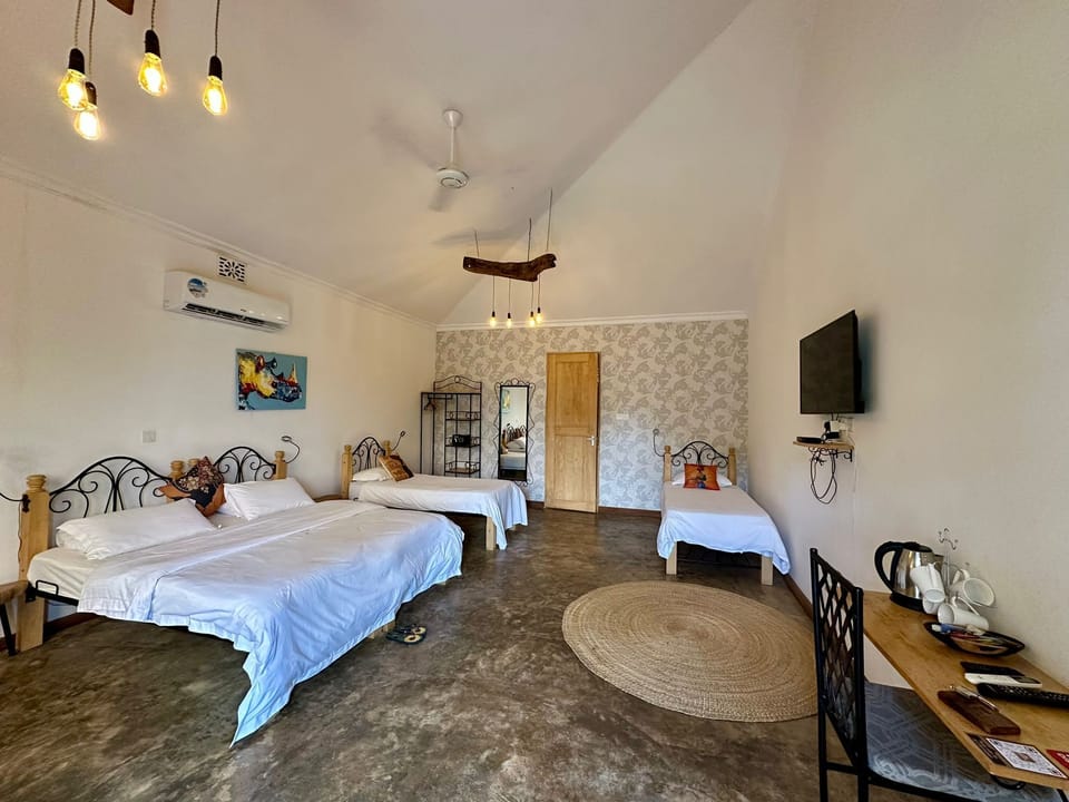 Family Quadruple Room, Multiple Beds, Mountain View | In-room safe, desk, laptop workspace, free WiFi