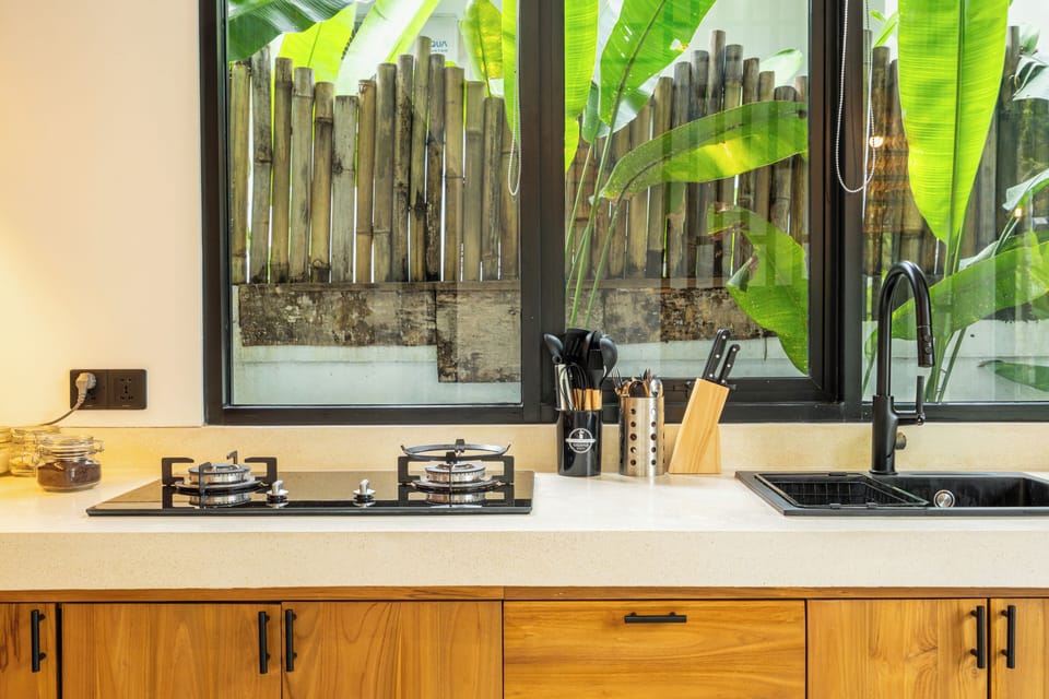 Villa | Private kitchen | Coffee/tea maker, fridge, electric kettle, toaster