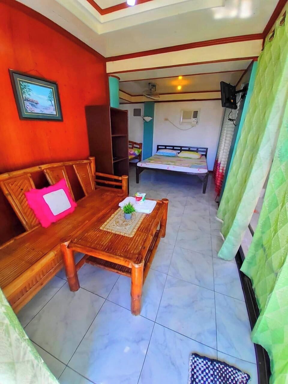 Family Quadruple Room, Patio, Beach View