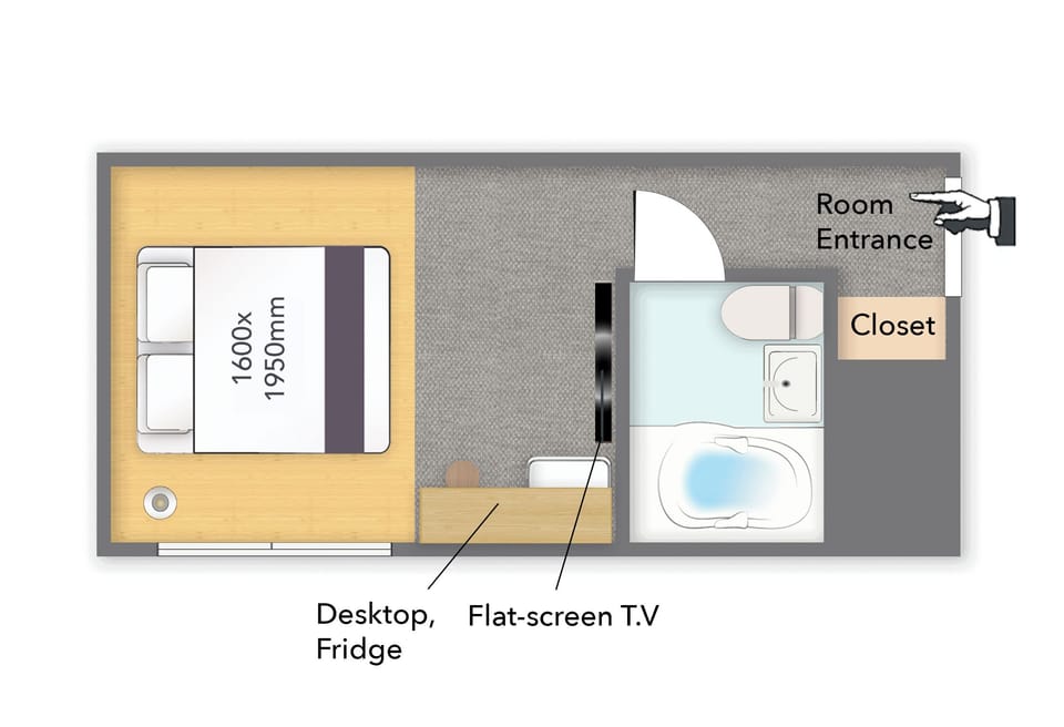Signature Studio, 1 Queen Bed, Non Smoking | Floor plan