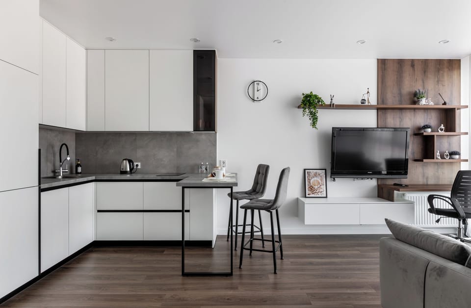 Comfort Studio, City View | Private kitchen | Full-size fridge, microwave, oven, dishwasher