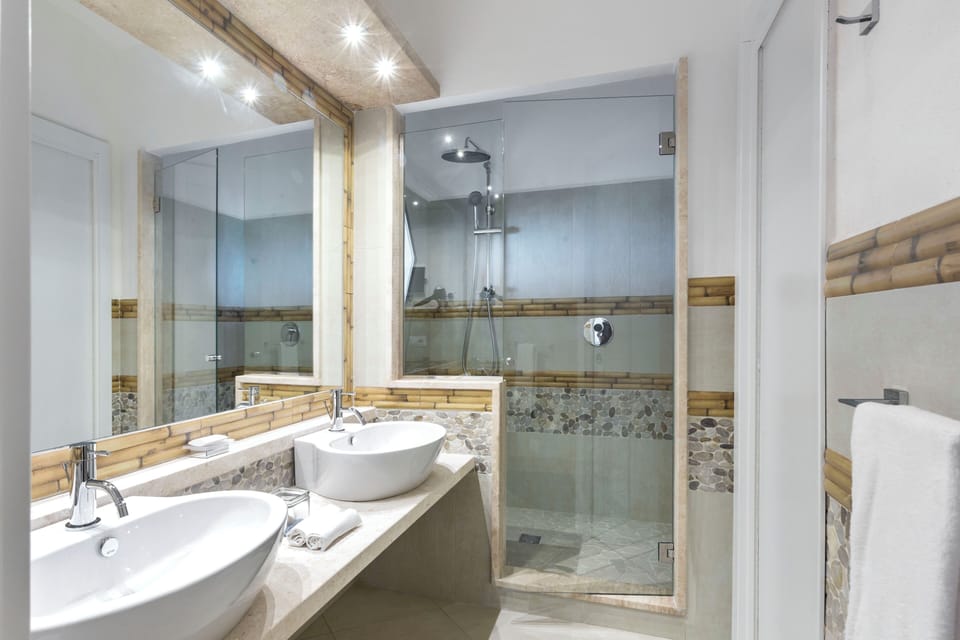 Shower, rainfall showerhead, hair dryer, bidet