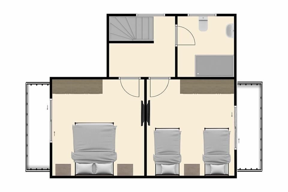 2 bedrooms, in-room safe, blackout drapes, soundproofing