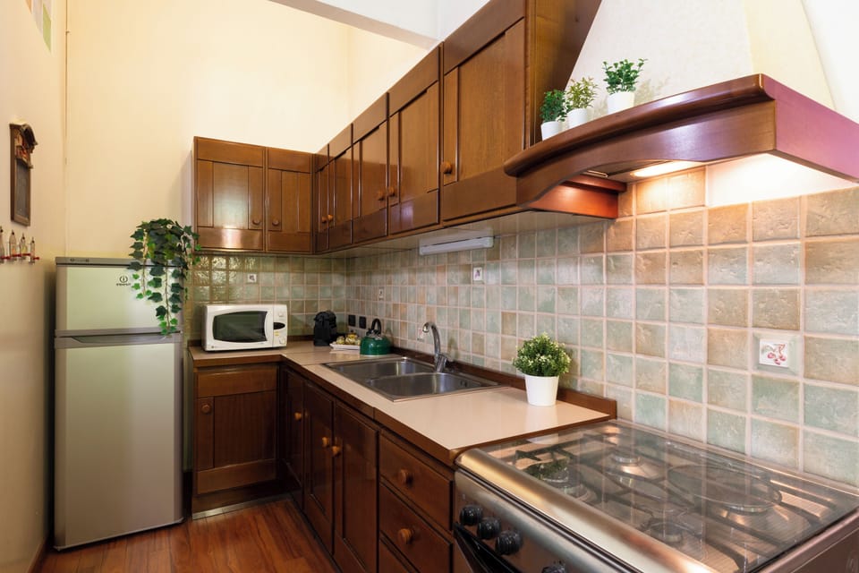 Classic Apartment | Private kitchen | Microwave, oven, stovetop, espresso maker