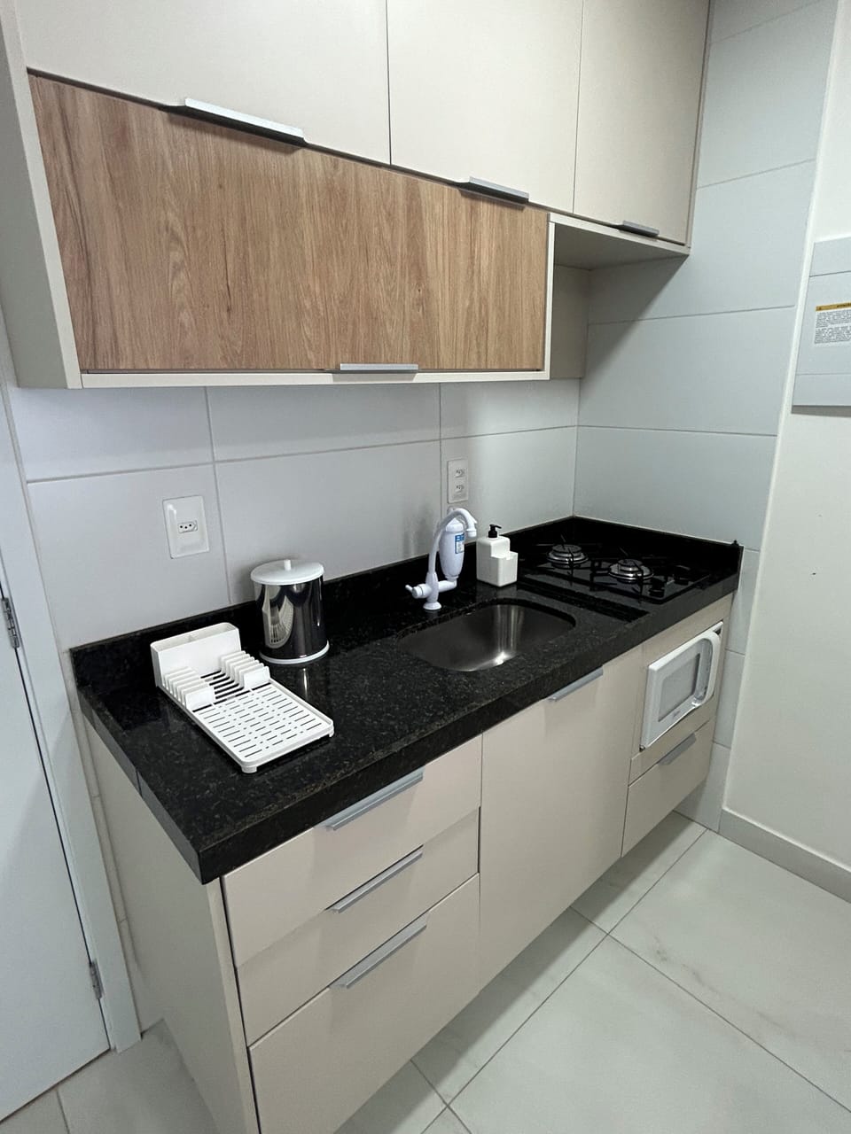 Apartment | Private kitchen | Fridge, microwave, stovetop, blender