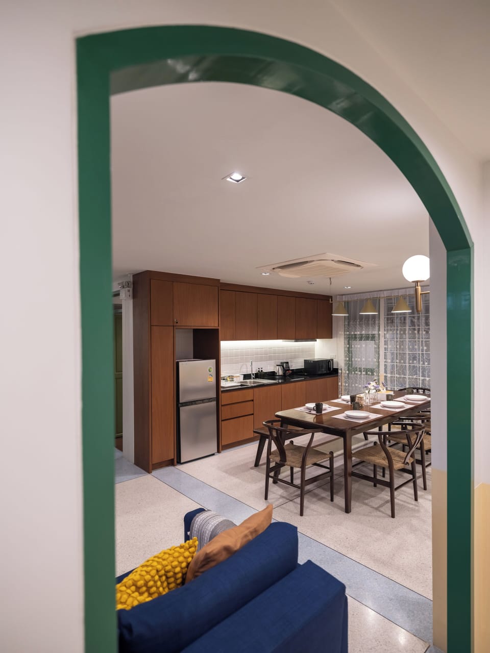 Family Apartment, 4 Bedrooms | Private kitchen | Full-size fridge, microwave, stovetop, highchair