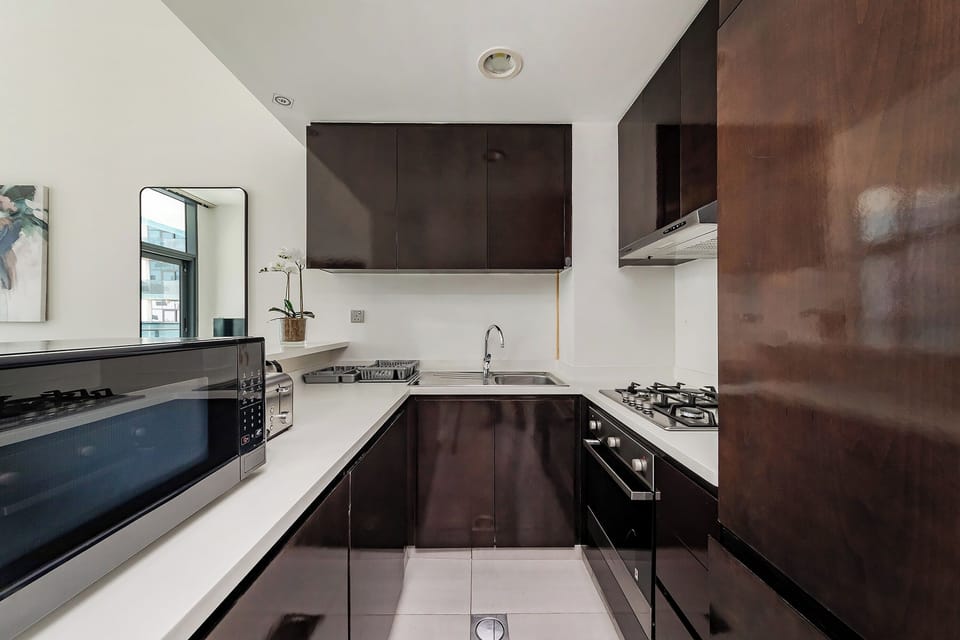 Comfort Apartment, 1 Bedroom, Balcony, City View | Private kitchen | Full-size fridge, microwave, oven, stovetop