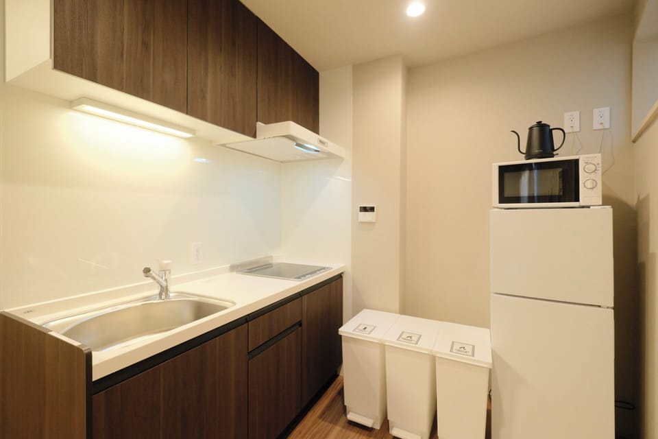 5-person Accomodation (2F: Entrance, 3F: Room), Non Smoking | Private kitchen | Fridge, microwave, stovetop, rice cooker