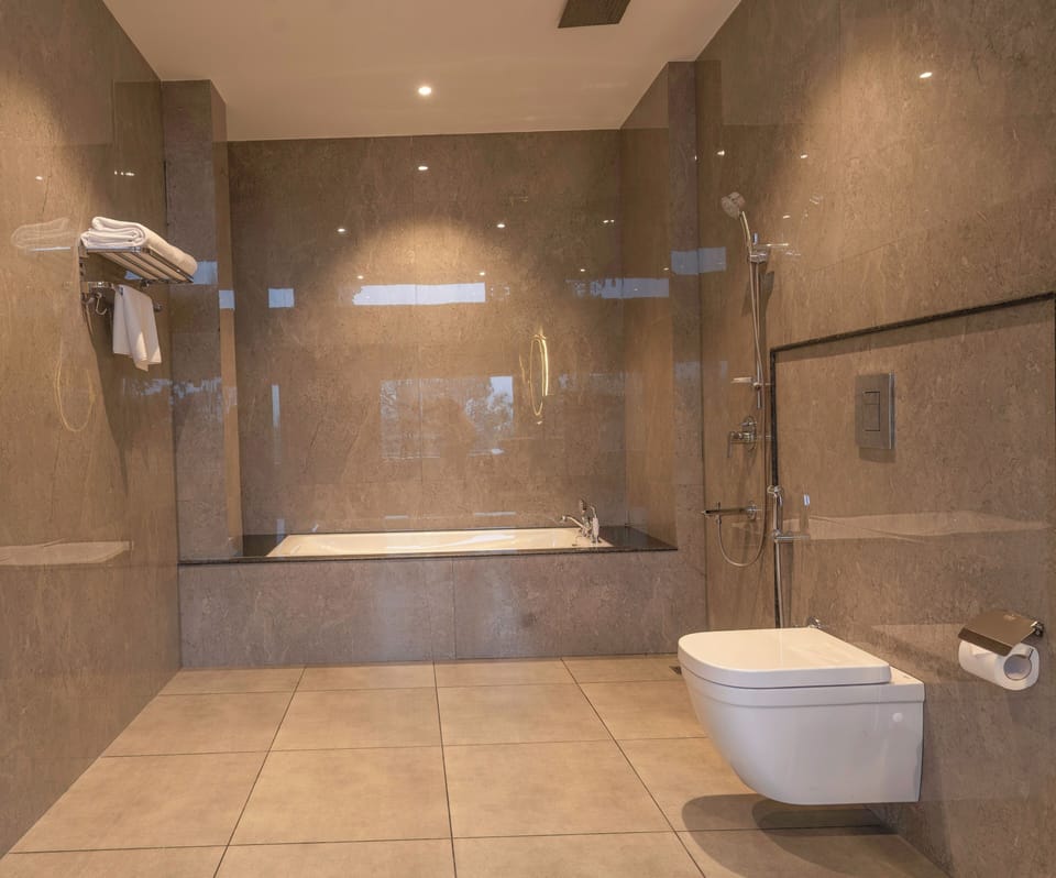 Honeymoon Room, Mountain View | Bathroom | Hair dryer, bathrobes, slippers, bidet