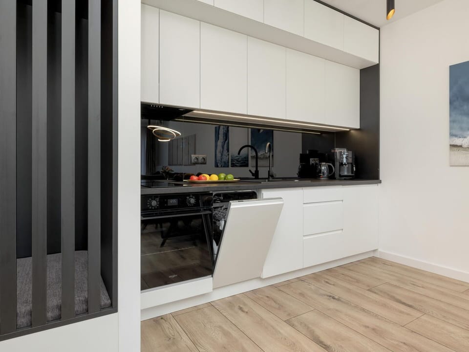 Apartment | Private kitchen | Electric kettle, highchair