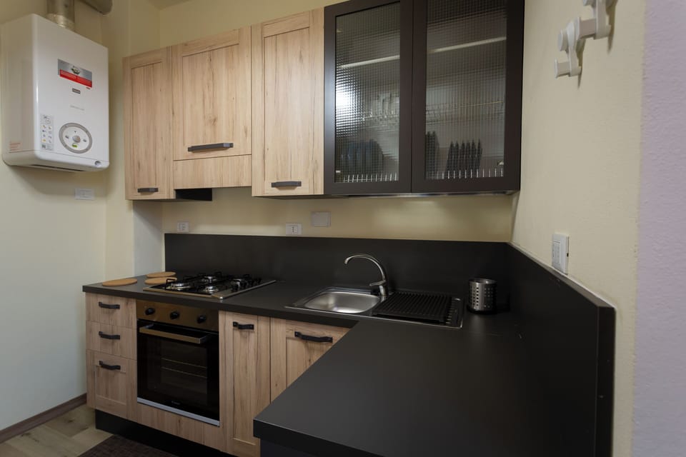 Apartment | Private kitchenette | Full-size fridge, microwave, oven, stovetop