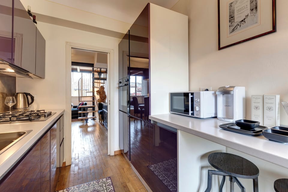 Apartment | Private kitchen | Full-size fridge, microwave, oven, stovetop