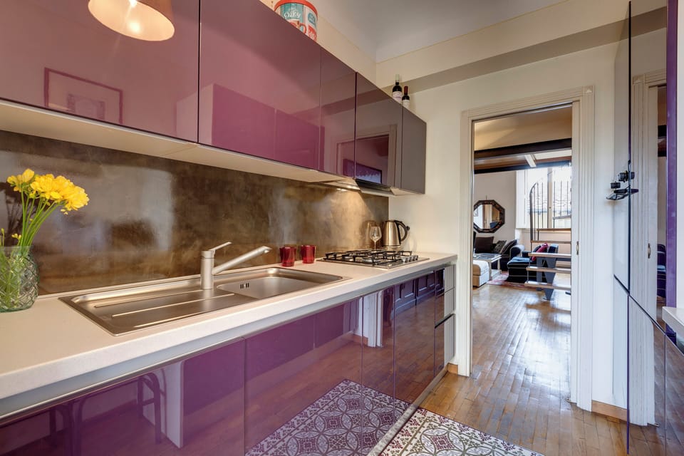 Apartment | Private kitchen | Full-size fridge, microwave, oven, stovetop