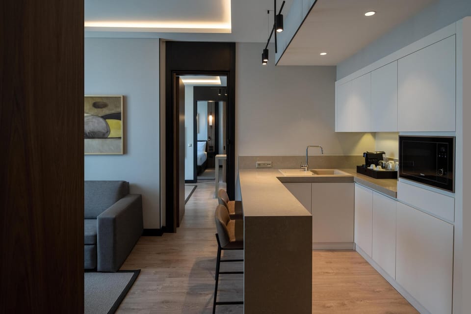 King Two Bedroom Suite | Private kitchen | Microwave, espresso maker, electric kettle