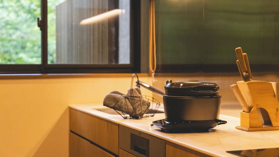 Full-size fridge, microwave, stovetop, dishwasher