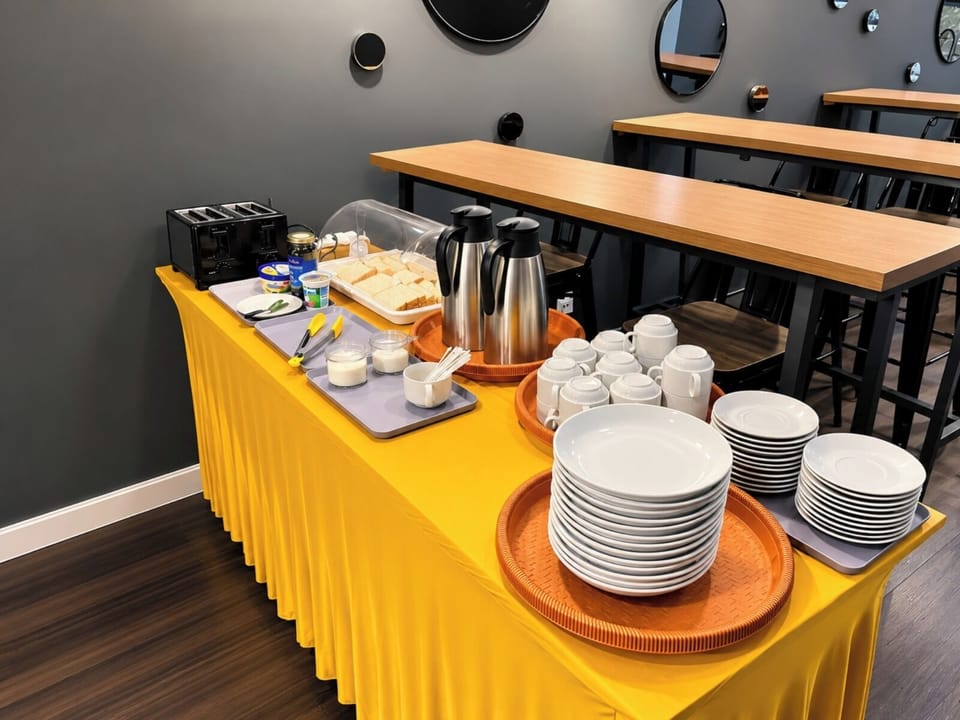 Free daily self-serve breakfast