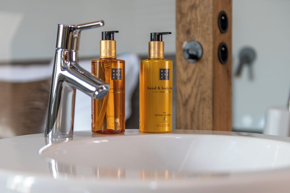 Luxury Suite, 1 King Bed, Private Bathroom, Garden View | Bathroom | Shower, eco-friendly toiletries, hair dryer, bathrobes