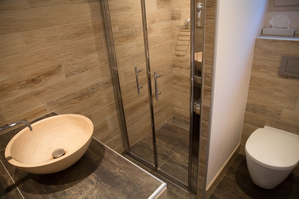 Standard Double Room | Bathroom | Shower, rainfall showerhead, hair dryer, towels