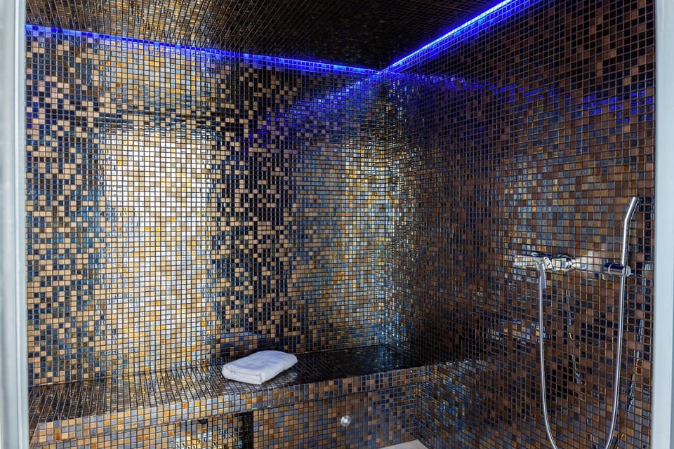 Sauna, steam room, body treatments, deep-tissue massages