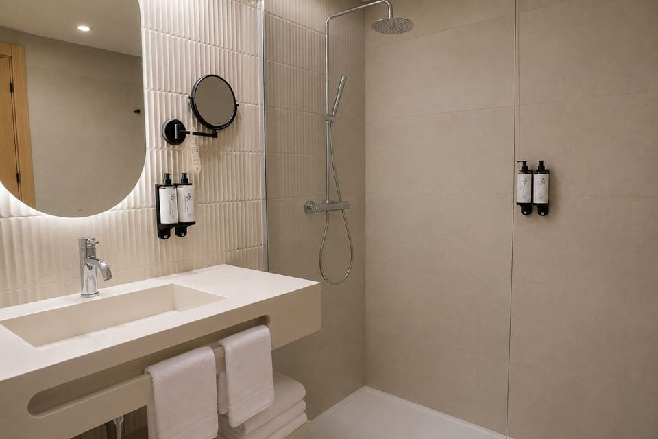 Free toiletries, hair dryer, towels